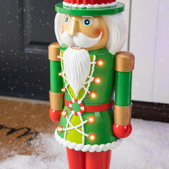 Lighted 28" Christmas Nutcracker Figure Decoration with Timer for Indoor and Outdoor Use