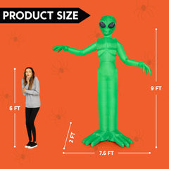 9 Ft Inflatable Alien Decoration for Halloween Yard Display