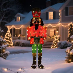 61-Inch Outdoor Nutcracker Yard Decoration with Warm White LED Lights
