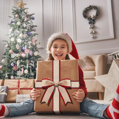 Christmas Buffalo Plaid Wired Edge Ribbons - Set of 2 Rolls, 216 Inches Each, Burlap Fabric Craft Wrapping Ribbon with Checkered Edge (1.5 Inch Width, Red and Black)