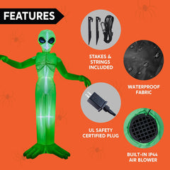 9 Ft Inflatable Alien Decoration for Halloween Yard Display
