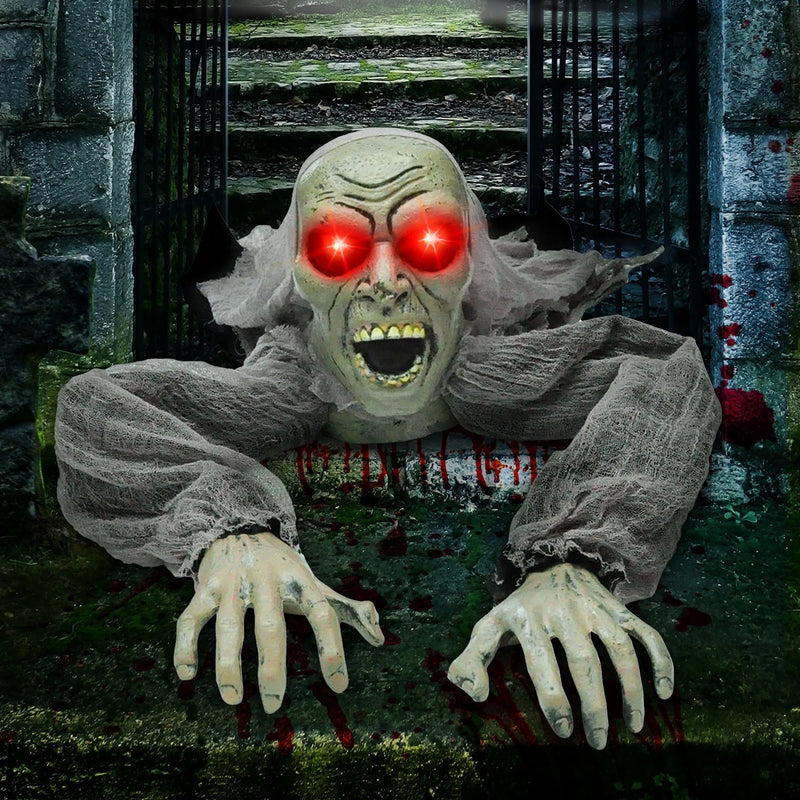Enhance Your Halloween Experience with Our Sound-Emitting Zombie Groundbreaker - Ideal for Outdoor Frights!