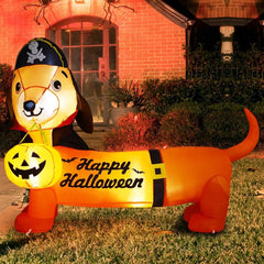 5 FT Inflatable Halloween Dog Decorations for Yard or Garden Display