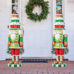 Lighted 28" Christmas Nutcracker Figure Decoration with Timer for Indoor and Outdoor Use
