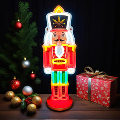 Christmas Nutcracker Neon Sign - UV Printed LED Wall and Table Decor, USB Powered, Perfect for Holiday Settings, 16.9 x 6.1 Inches