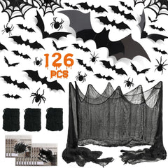 Enhance Your Halloween Decor with 126 Premium Bat Stickers for Walls and Windows