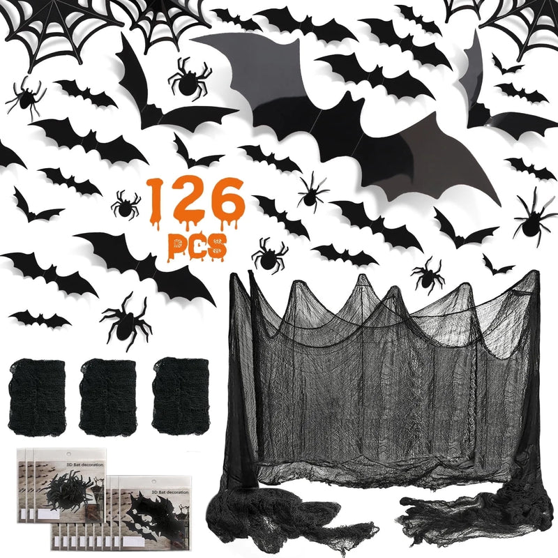 Enhance Your Halloween Decor with 126 Premium Bat Stickers for Walls and Windows