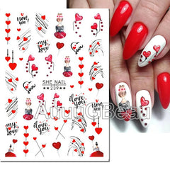 Heart Nail Decals