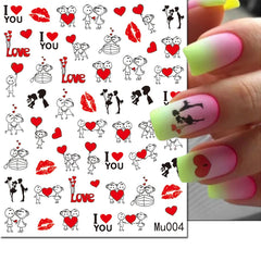 Heart Nail Decals