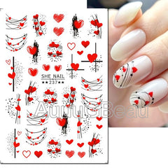 Heart Nail Decals