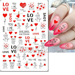 Heart Nail Decals