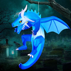 5 FT Inflatable Ice Dragon for Halloween Yard Decoration - Ideal for Neighborhood Festivities