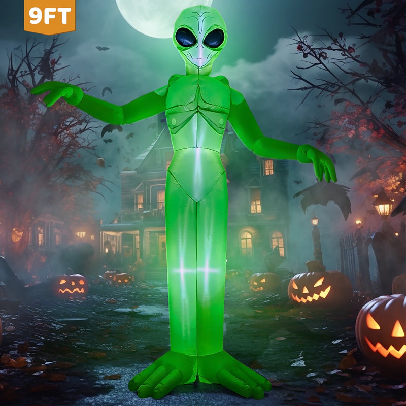 9 Ft Inflatable Alien Decoration for Halloween Yard Display