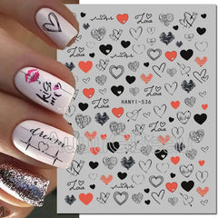 Heart Nail Decals