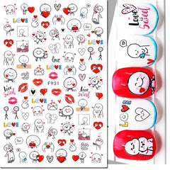 Heart Nail Decals