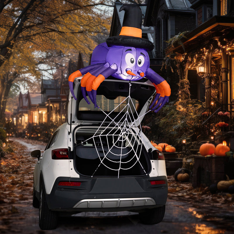 5 FT Halloween Inflatable Spider Decoration with Built-In LED Light 