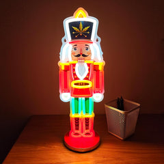 Christmas Nutcracker Neon Sign - UV Printed LED Wall and Table Decor, USB Powered, Perfect for Holiday Settings, 16.9 x 6.1 Inches