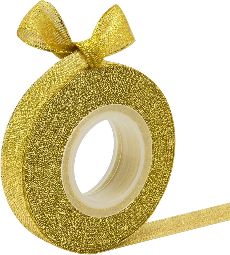 Metallic Gold Glitter Ribbon, 5/8