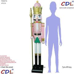 Life-Size 4-Foot Wooden Nutcracker King and Soldier Decoration - Commercial Quality Christmas Ornament YK16