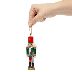 Set of 6 Rustic Wood Nutcracker Ornaments for Christmas Tree Decor, Featuring 6 Unique Designs (7.2 x 1.1 x 1.1 Inches)