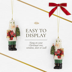 Tartan Plaid Nutcracker Ornament - Elegant Christmas Tree Decoration for Holiday Displays and Collectible Home Decor