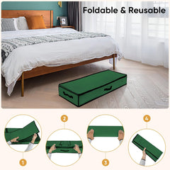 40-Inch Durable 600D Oxford Fabric Wrapping Paper Storage Organizer with Adjustable Dividers for Ribbons and Holiday Accessories - Green