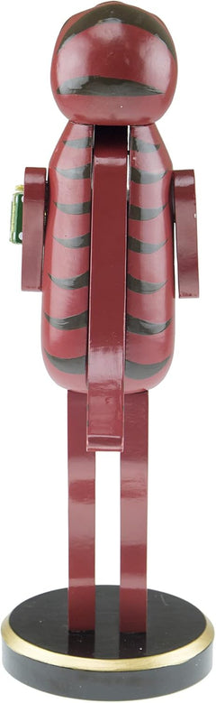 Charming Red Dinosaur 12-Inch Traditional Wooden Nutcracker - A Festive Addition to Your Christmas Décor