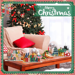 6-Piece Wooden Nutcracker Fairy Ballet Christmas Table Centerpiece Set with Mouse King Soldier Signs for Holiday Home Decor and Tiered Tray Display