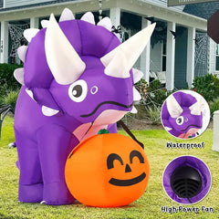 5FT Inflatable Halloween Dinosaur - Illuminate Your Halloween with Engaging Decorations