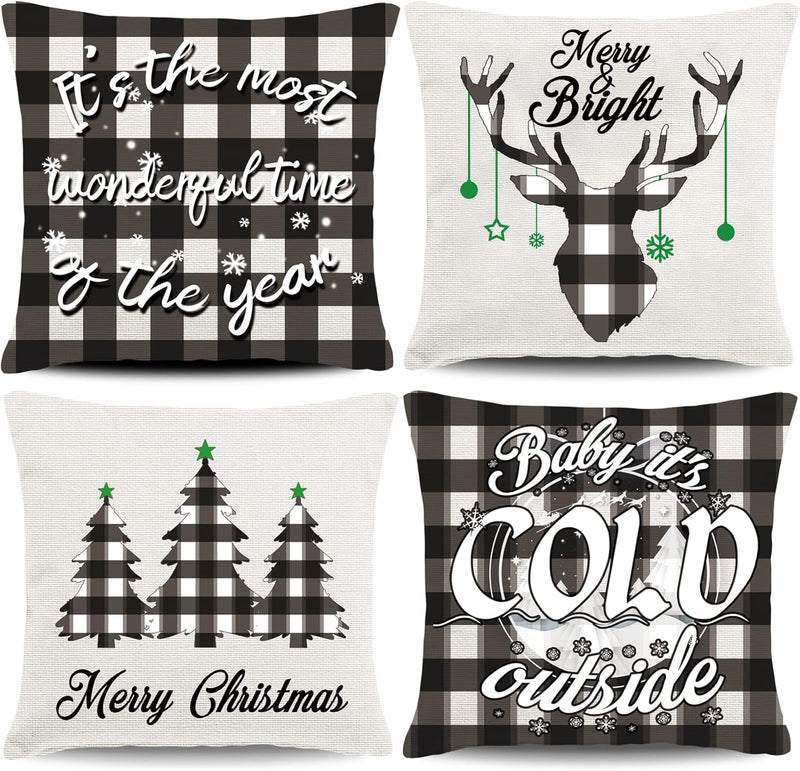 Christmas-Themed Throw Pillow Covers (18x18