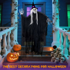 Enhance Your Halloween Decor with a Set of 3 Hanging Ghosts for a Spooky Atmosphere