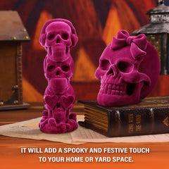 Enhance Your Space with Two Elegant Pink Halloween Skull Decor Pieces for a Gothic Atmosphere This Season