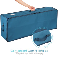 Christmas Gift Wrap Storage Organizer with Interior Pockets - Accommodates Up to 22 Rolls of 40", Blue