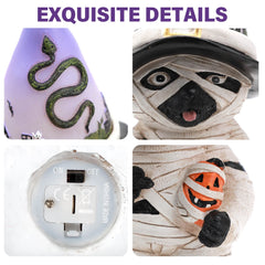 Mummy Dog Figurine: Illuminate Your Halloween Decor