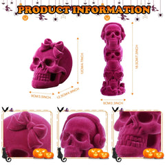 Enhance Your Space with Two Elegant Pink Halloween Skull Decor Pieces for a Gothic Atmosphere This Season