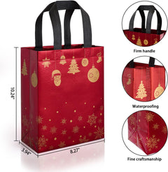 16 Pack Medium Christmas Gift Bags with Tissue Paper - Reusable Holiday Tote Bags with Handles for Perfect Gift Wrapping!