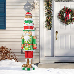 Lighted 28" Christmas Nutcracker Figure Decoration with Timer for Indoor and Outdoor Use
