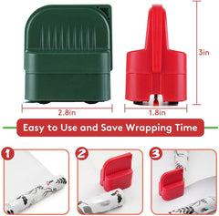 Effortless Gift Wrapping: 2-Piece Cutter Set with Replaceable Blades & 4 Wheels - Compact Tool in Green & Red