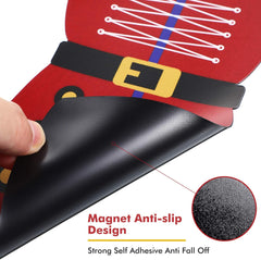 Set of 10 Christmas Nutcracker Refrigerator Magnets - Decorative Holiday Stickers for Fridge, Cabinets, and Office (Classic Red and Blue Design)