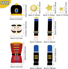 Set of 10 Christmas Nutcracker Refrigerator Magnets - Decorative Holiday Stickers for Fridge, Cabinets, and Office (Classic Red and Blue Design)
