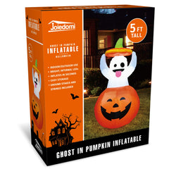 Light up your Halloween with these 5 FT Inflatable Pumpkin Ghosts! 🎃👻 Perfect for outdoor decorations! #HalloweenDecorations #SpookySeason