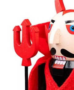 Devil-Themed 14-Inch Halloween Nutcracker with Pitchfork Design