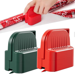 Effortless Gift Wrapping: 2-Piece Cutter Set with Replaceable Blades & 4 Wheels - Compact Tool in Green & Red