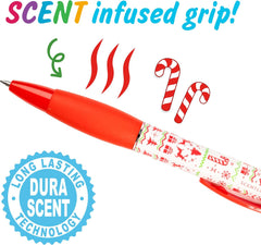 Candy Cane Scented Gel Pens - 6 Count Holiday Smens for Kids, Perfect Stocking Stuffers and Classroom Rewards!