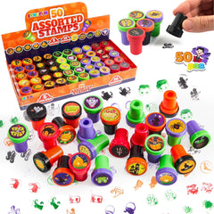 50-Piece Halloween Stamp Set for Children - Ideal for Treats and Party Favors