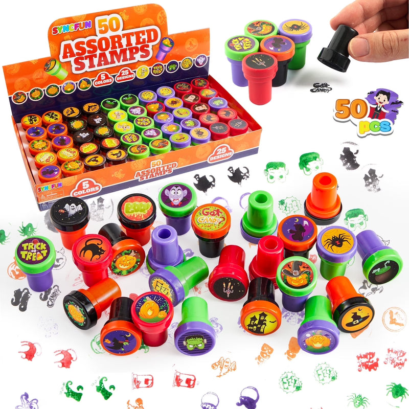 50-Piece Halloween Stamp Set for Children - Ideal for Treats and Party Favors