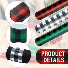 24 Pcs Holiday Wrapping Paper Roll Holders - PVC Covered Metal Clips for Easy Storage & Organization, 3 Stylish Designs