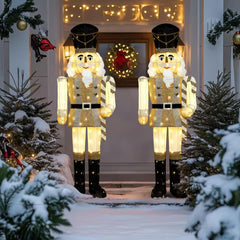 61-Inch Outdoor Nutcracker Yard Decoration with Warm White LED Lighting
