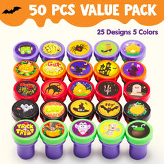 50-Piece Halloween Stamp Set for Children - Ideal for Treats and Party Favors