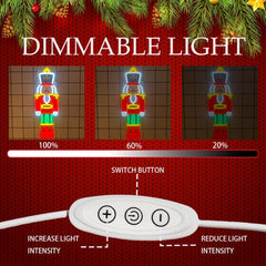 Christmas Nutcracker Neon Sign - UV Printed LED Wall and Table Decor, USB Powered, Perfect for Holiday Settings, 16.9 x 6.1 Inches